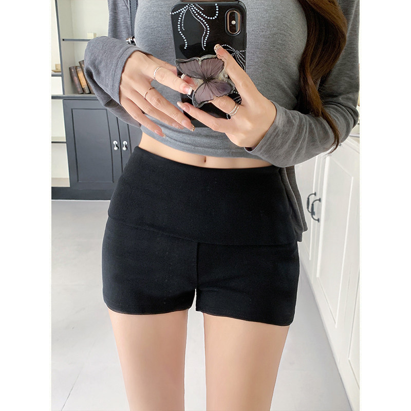 MosesQueen魔西女王黑色低腰短裤夏外穿修身显瘦辣妹包臀打底热裤