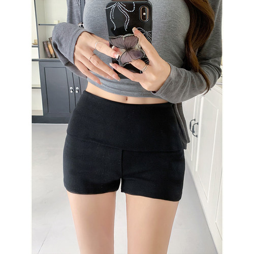 紧身低腰短裤辣妹包臀打底热裤女