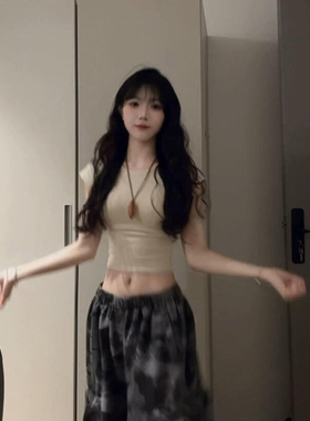 MosesQueen魔西女王辣妹短款露脐短袖t恤紧身显瘦圆领小飞袖上衣