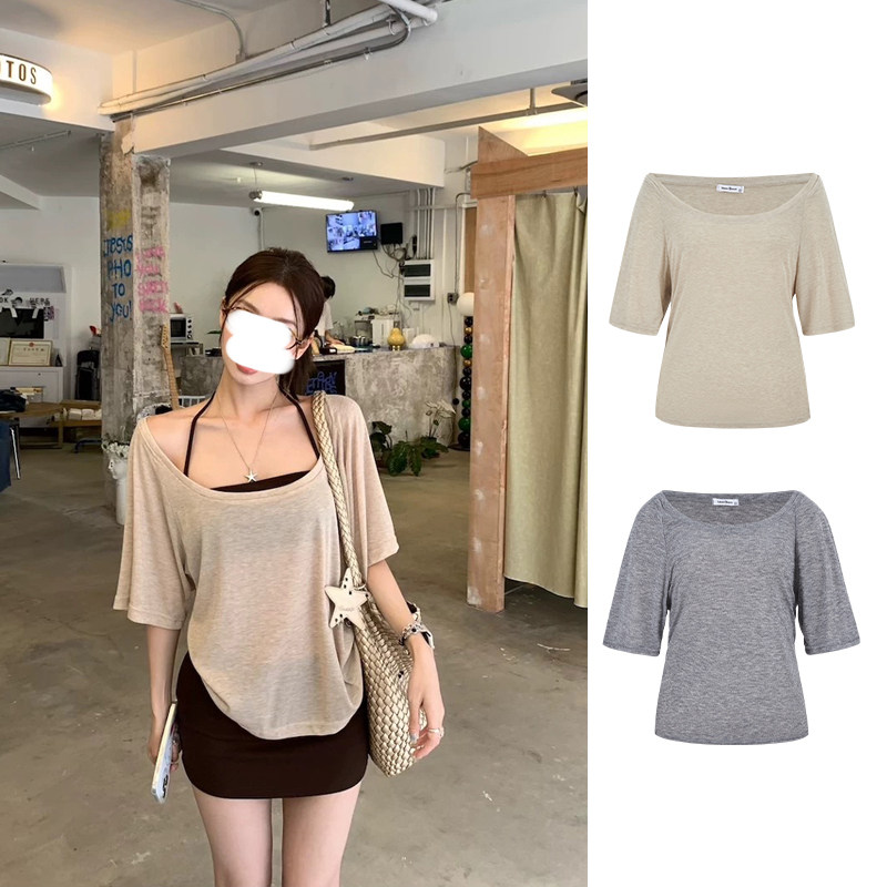 MosesQueen魔西女王大U领防晒罩衫短袖t恤女夏季抹胸吊带背心套装,女装/女士精品,T恤,淘宝优惠券,粉丝福利购,淘宝优惠卷