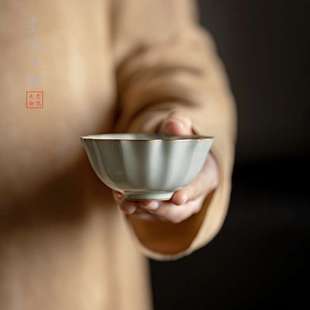 天青汝窑开片可养主人杯陶瓷品茗杯茶杯家用功夫茶具个人专用杯
