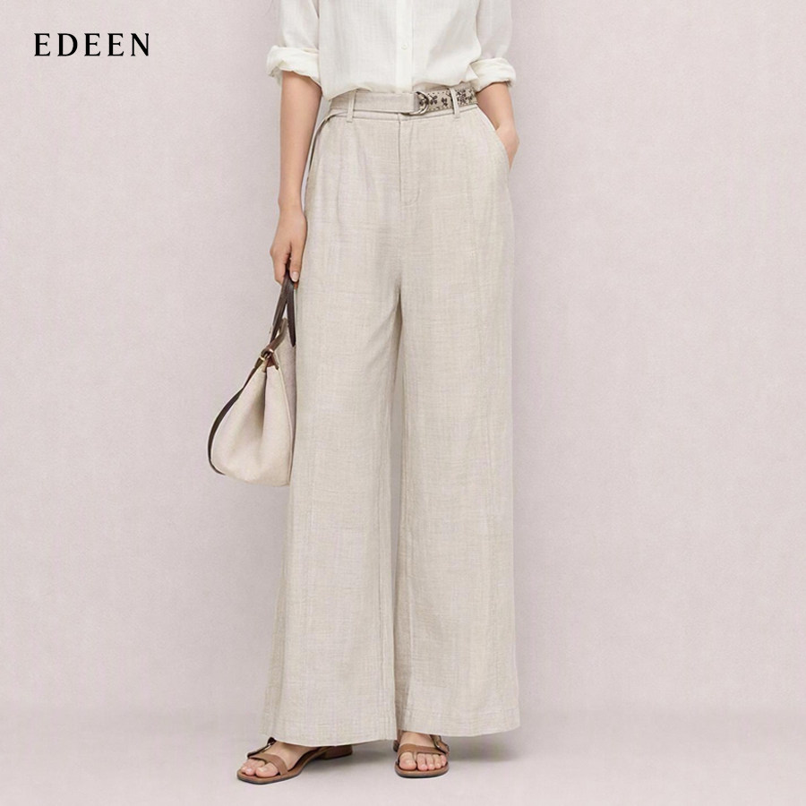 特价品 一丁【寻木】亚麻高级设计感显直显瘦高腰阔腿裤AD2603620