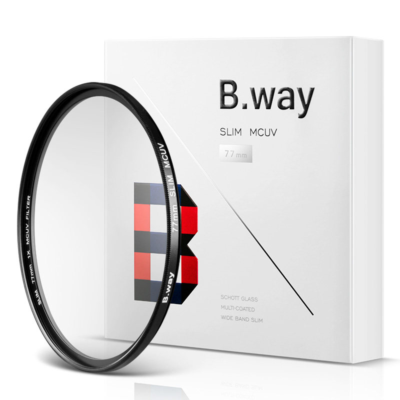 B.way兰道经典超薄高清多层增透镀膜镜片相机SLIM MCUV镜保护镜铝黑色镜圈