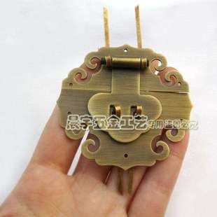 呈宇套件12小号祥云铜配件 仿古箱扣铜箱牌铜套件搭扣木箱子锁扣