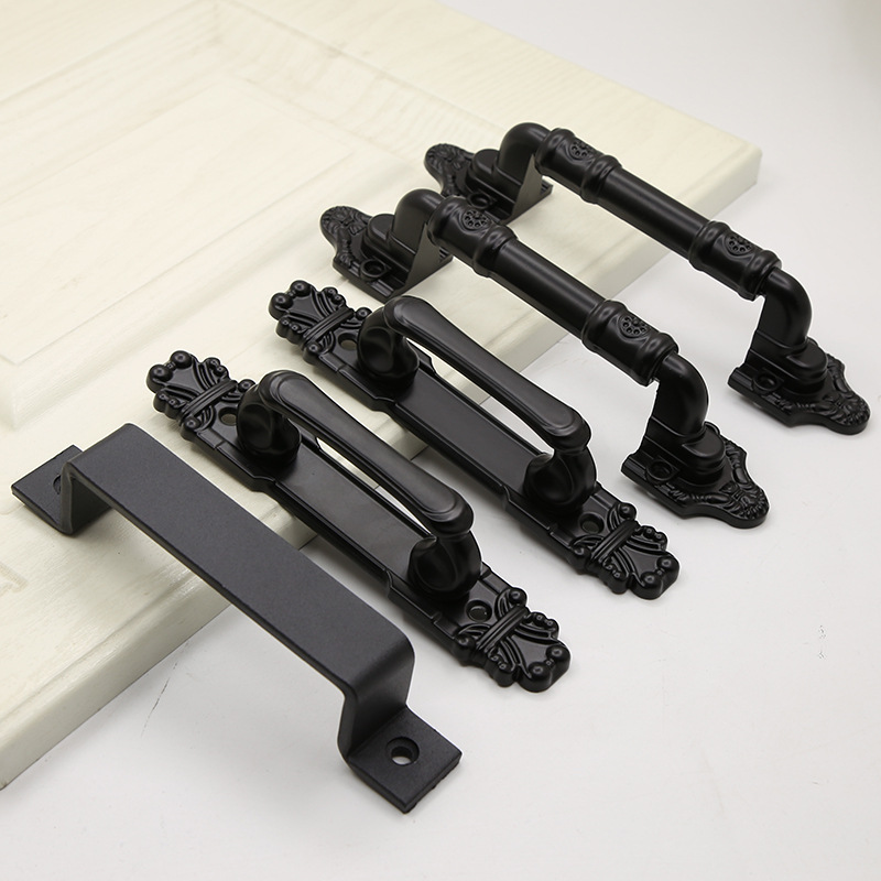 重型美式谷仓门拉手免打孔木门房门大门拉手仿古铜明装大把手