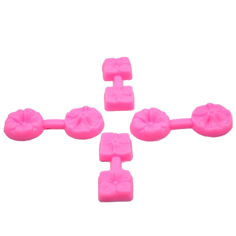 DIY烘焙 圆形五瓣花四瓣花夹模硅胶模具 蛋糕翻糖硅胶模具现货