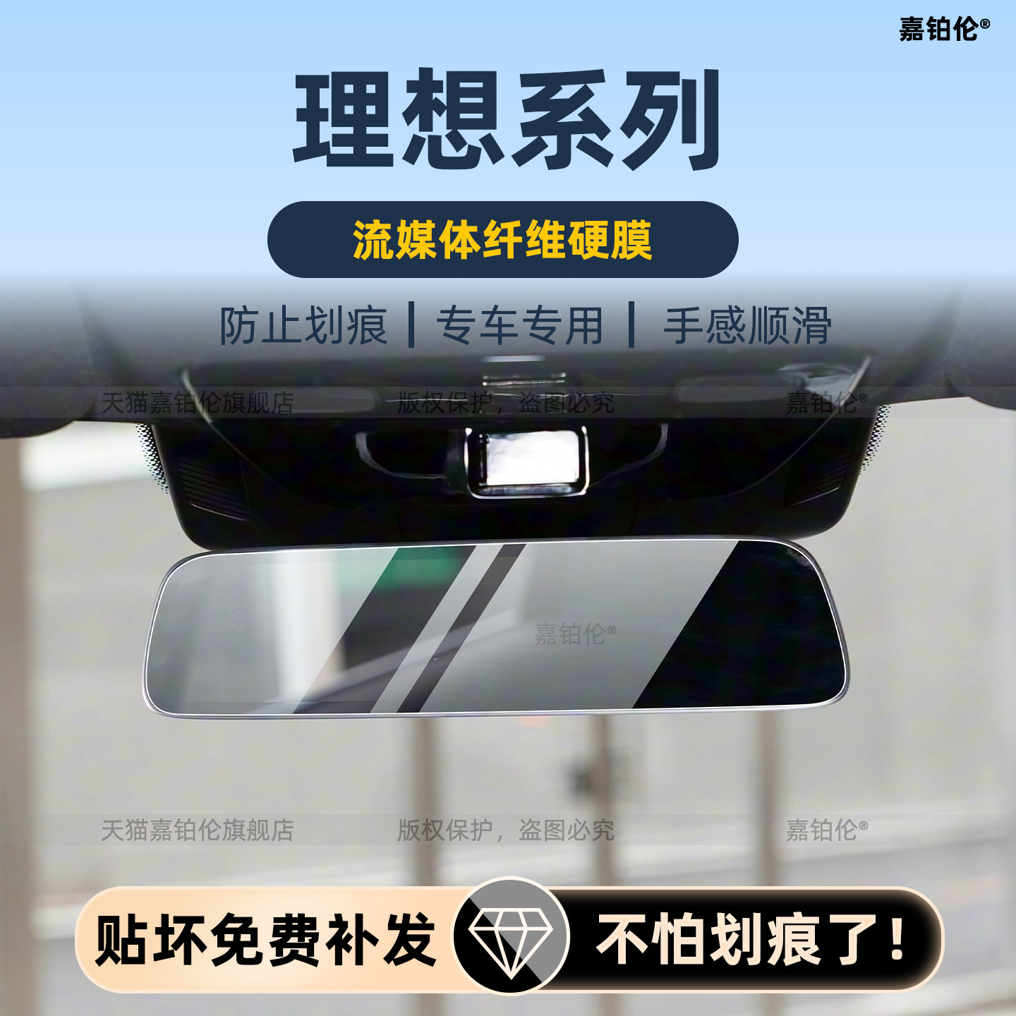 理想内饰流媒体后视镜保护膜