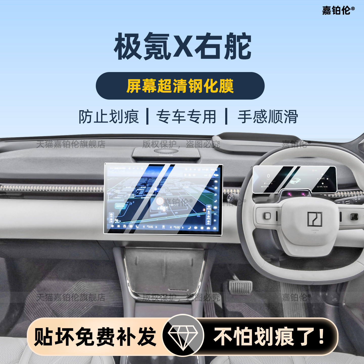 右舵版极氪XZeekrX中控导航膜
