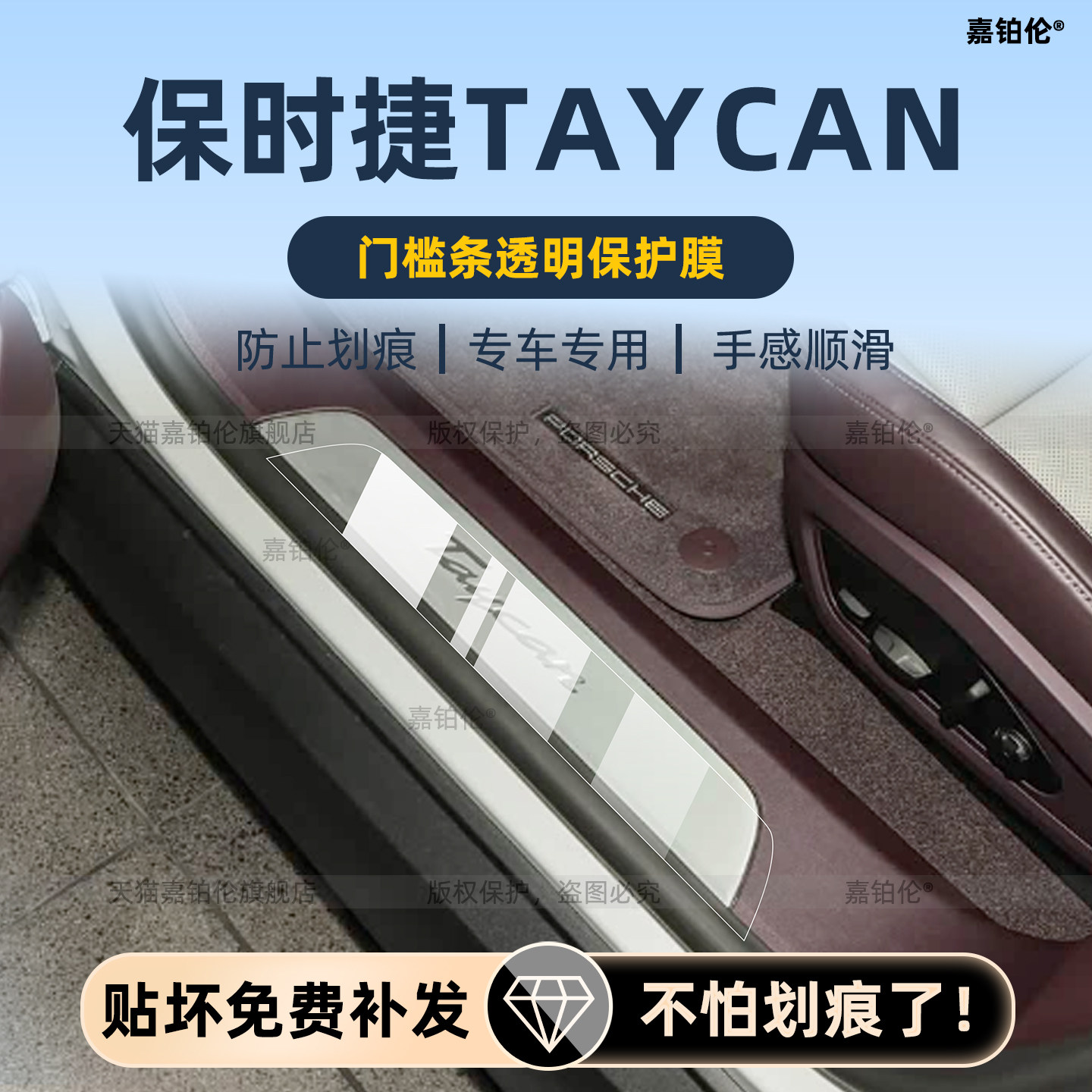 26款保时捷Taycan门槛条保护膜