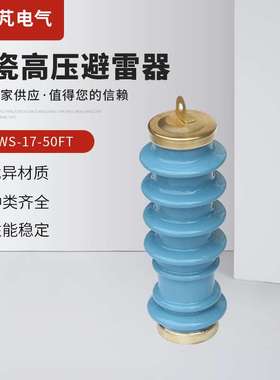 陶瓷高压避雷器YSWS-17-50FT 高压蓝色陶瓷避雷器 户外避雷器