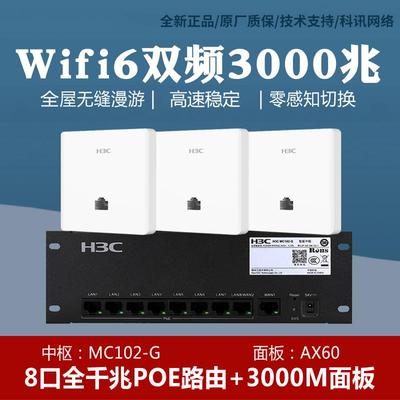 H3C华三A60-1500 AX60双频千兆WiFi6面板AP POE路由器中枢MC102-G