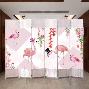 现代简约白色屏风隔断客厅卧室可折叠移动进门玄关遮挡隔断墙家用