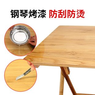 6人加高正方形可小桌子吃饭矮腿桌家用木方桌 折叠木桌实木餐桌4