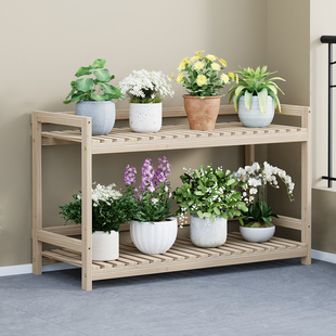 多肉花架子阳台可移动实木带轮多层室内客厅桌面小花架架置物装饰