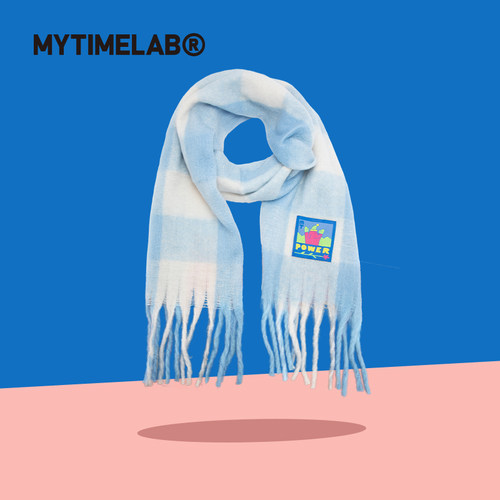 MYTIMELAB摩太潮玩Power彩彩方块大围巾秋冬保暖潮流百搭潮配披肩
