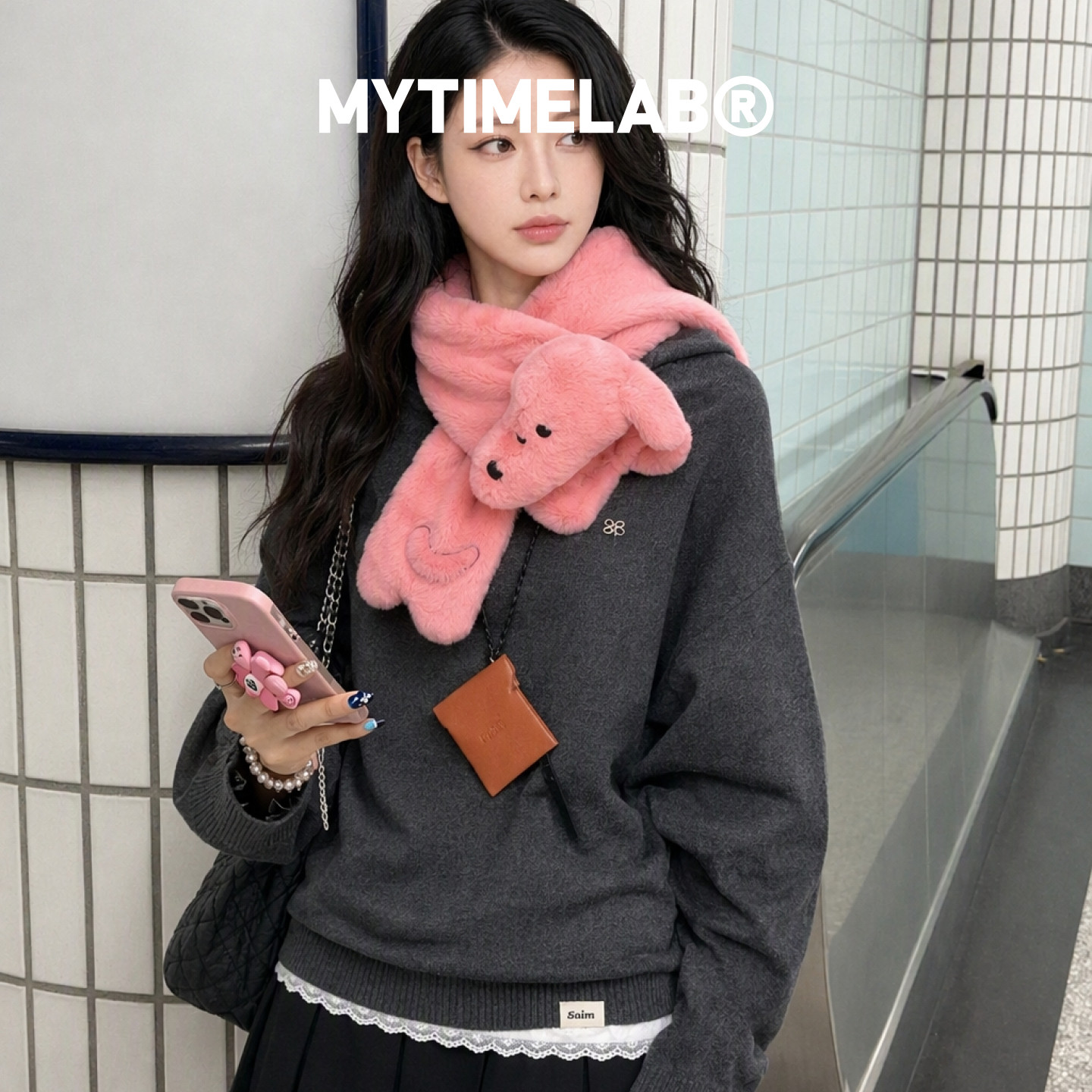 【清仓】MYTIMELAB摩太潮玩大号围巾保暖卡通动物男女秋冬厚围脖