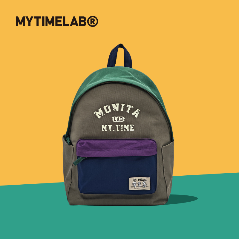 MYTIMELAB/摩太潮玩MONITA复古拼接书包学生成人休闲男女双肩背包