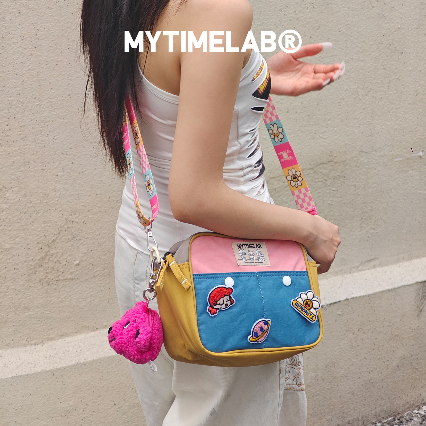 MYTIMELAB摩太潮玩MONITA撞色玩家斜挎包休闲拼色潮流多功能包