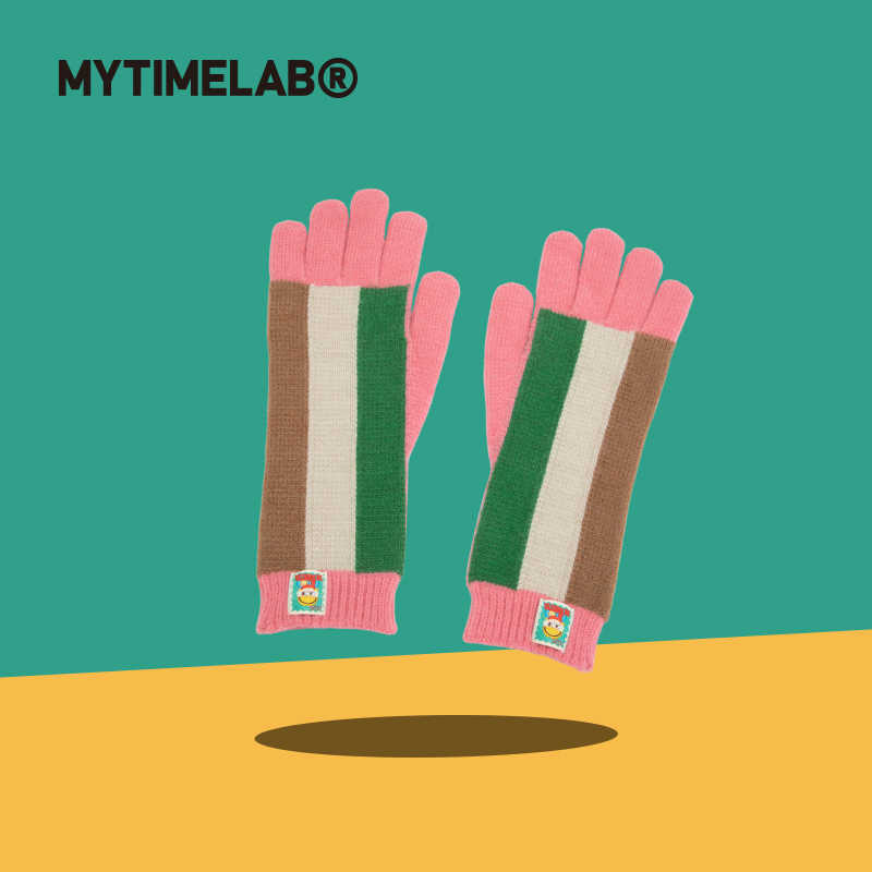 MYTIMELAB摩太潮玩Monita酸条软糖手套保暖针织可爱防寒彩虹秋冬