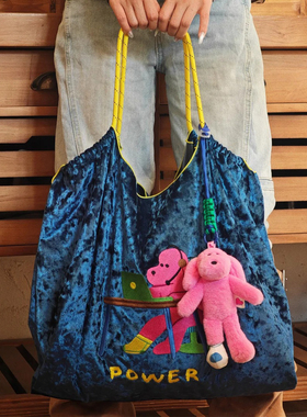 MYTIMELAB摩太潮玩PD闪耀刺绣包女上班通勤大容量秋冬单肩托特包