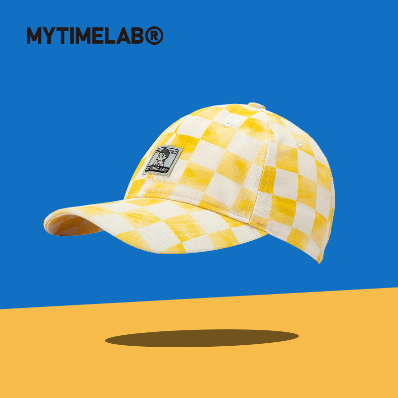 MYTIMELAB摩太潮玩Monita格子棒球帽鸭舌帽运动帽刺绣软顶棋盘格