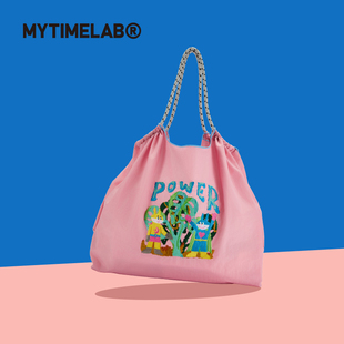MYTIMELAB摩太潮玩超能量水丛林秘境刺绣包单肩包手提便携水桶包