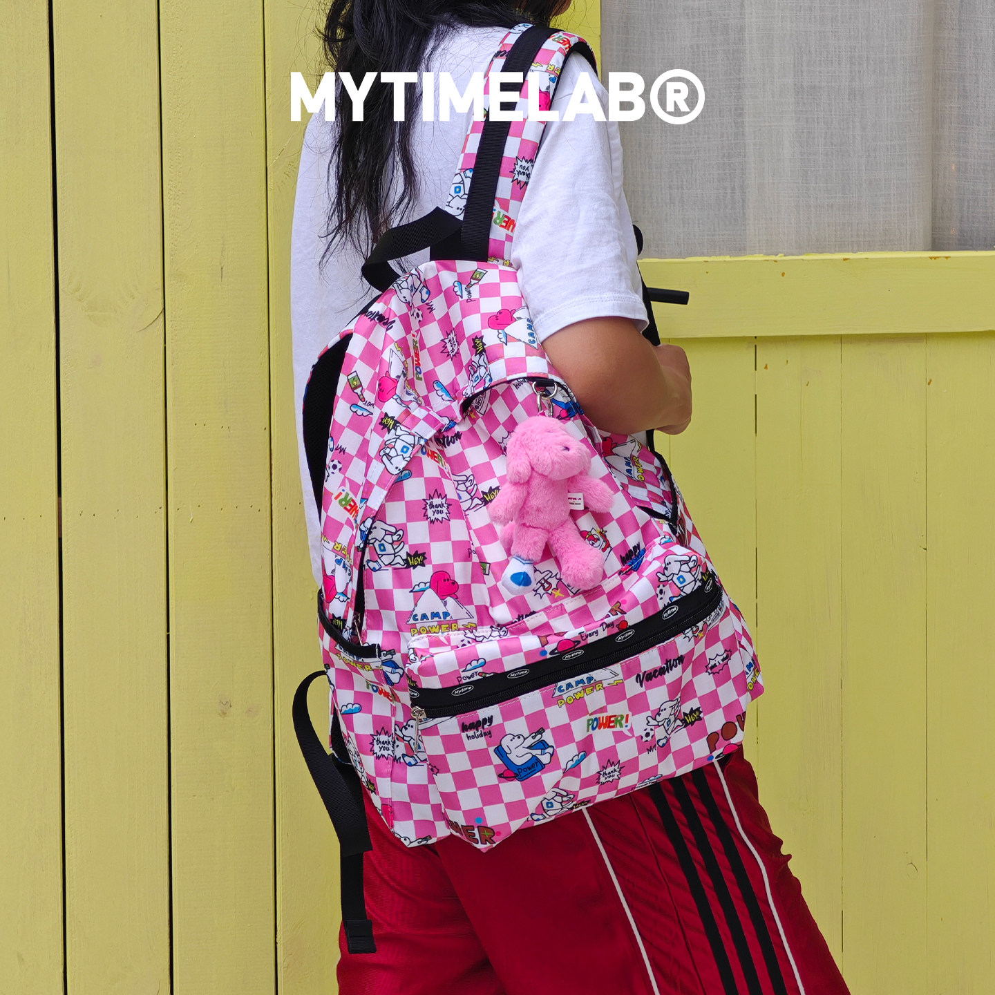 MYTIMELAB摩太潮玩PD欢乐时光双肩包休闲格子男女学生时尚通勤