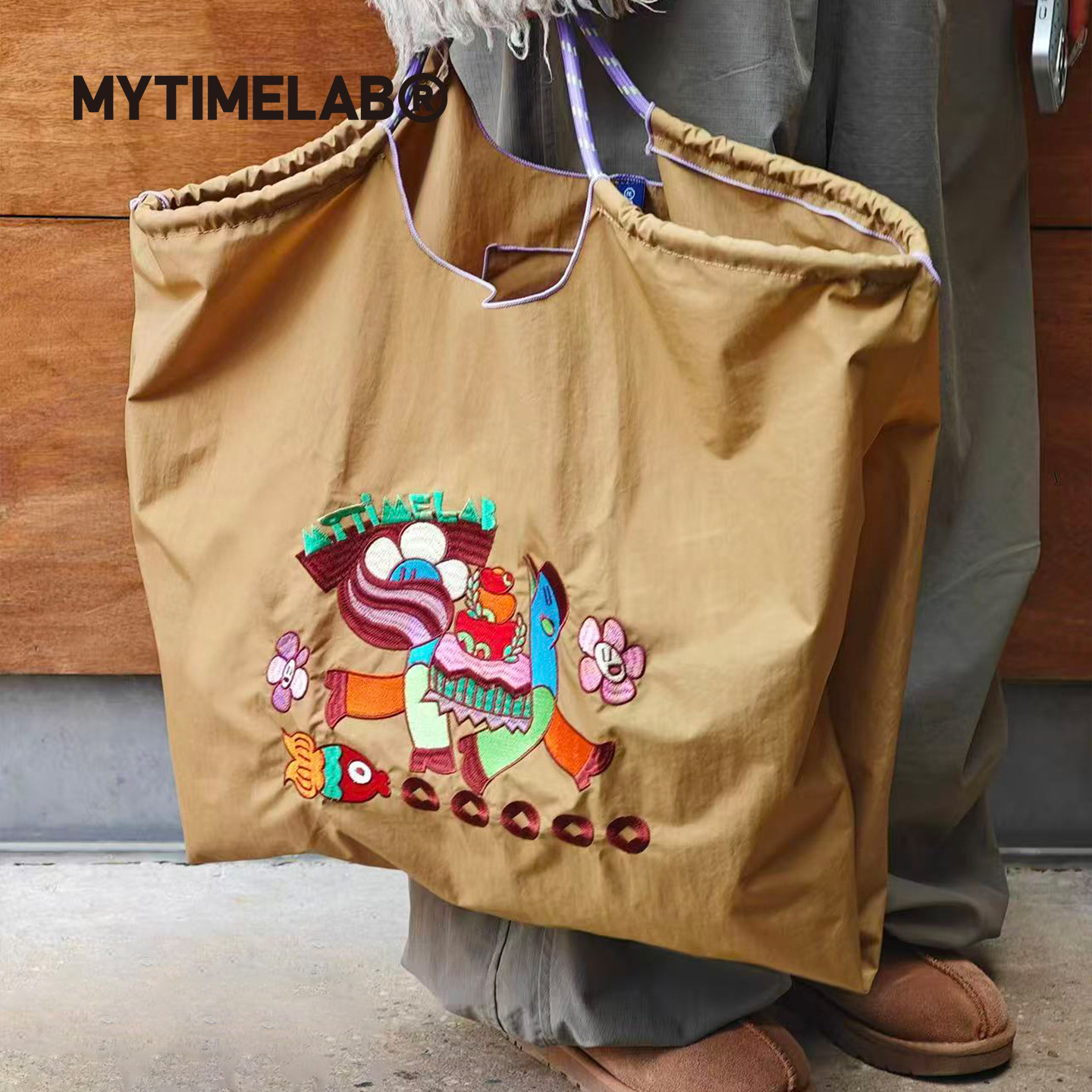 MYTIMELAB摩太潮玩MT马上都有刺绣包通勤女包新年单肩包购物袋