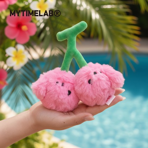 MYTIMELAB摩太潮玩樱桃粉狗挂件毛绒挂件时尚毛绒公仔卡通可爱