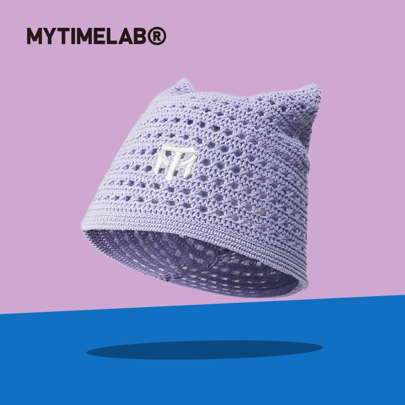 MYTIMELAB摩太潮玩ZOE猫耳针织帽纯色百搭女简约秋冬季潮流套头帽