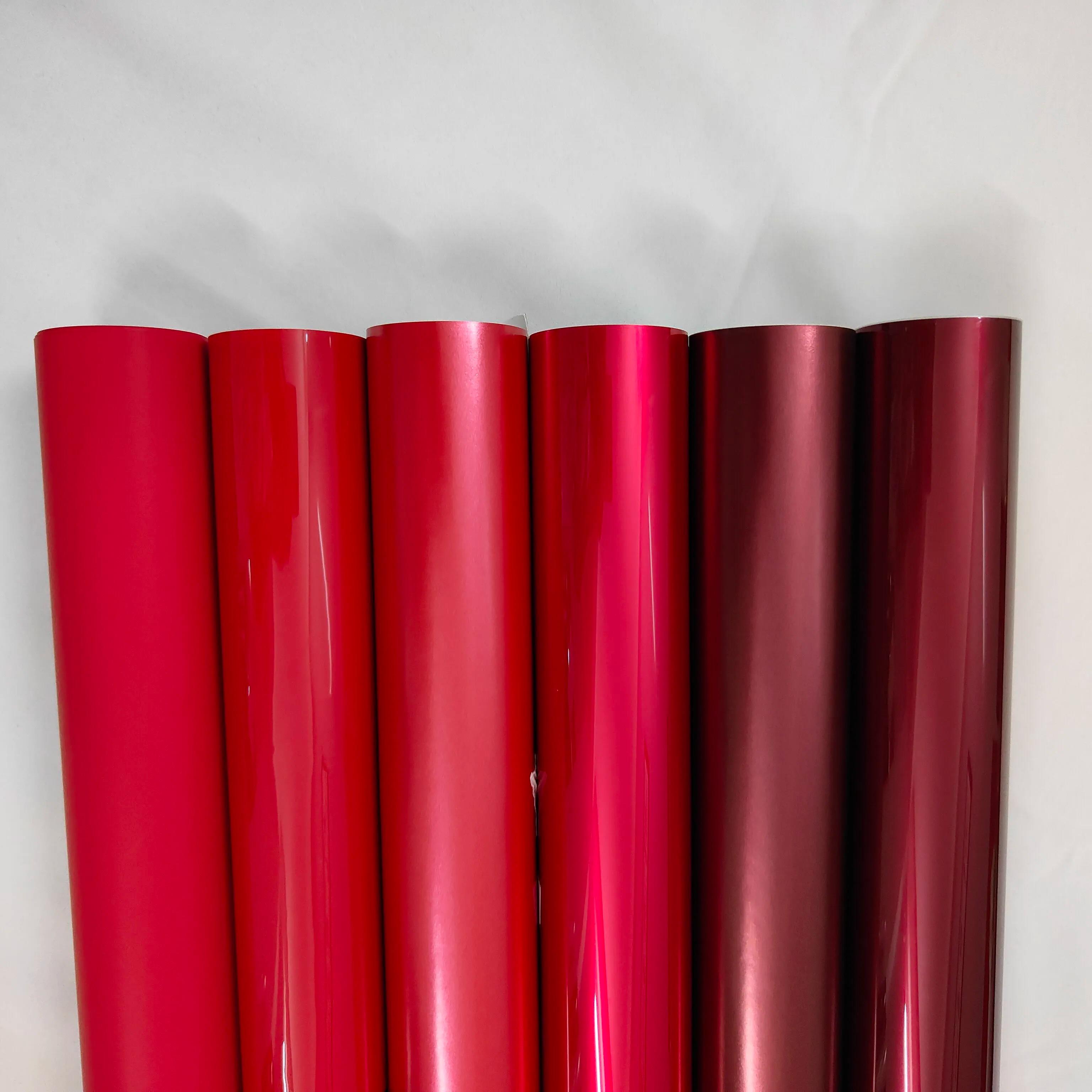 汽车改色膜车身贴膜电动车电脑内饰液态金属红龙血红可裁剪红色