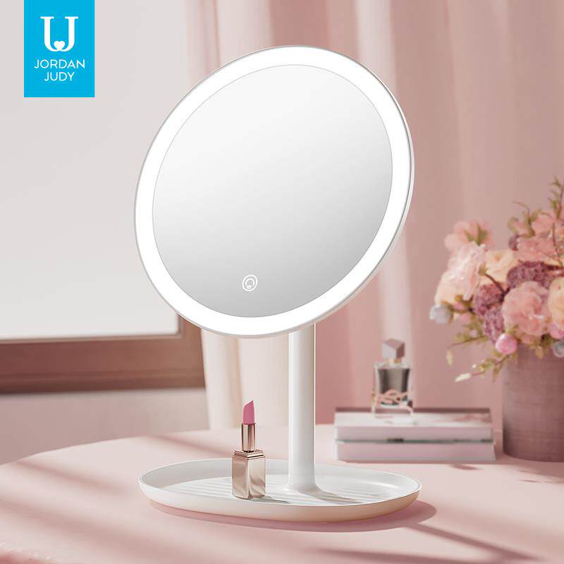 佐敦朱迪化妆镜桌面台式镜子学生智能led日光带灯便携梳妆补光镜