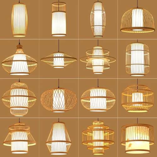 竹编吊灯中式竹艺竹灯笼日式复古禅意餐厅服装店火锅店灯民宿灯具