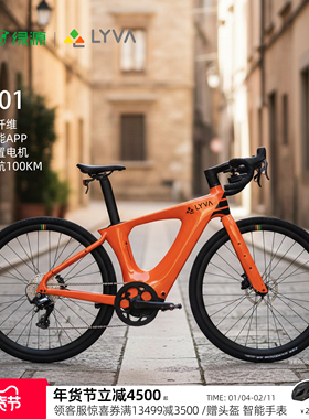 绿源LYVA Ebike向往的生活同款G01碳纤维智能100KM电助力自行车