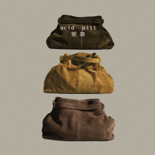 爱喜acidpill｜麂皮绒包轻奢大容量流浪斜挎单肩包托特慵懒托特包