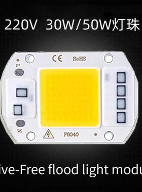 免驱动50W集成led光源灯珠20W30W路灯射灯投光灯泡灯芯片220V灯板