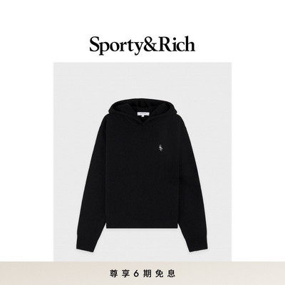[秋冬新品]Sporty&Rich Hiking系列女士休闲羊绒连帽毛衣卫衣