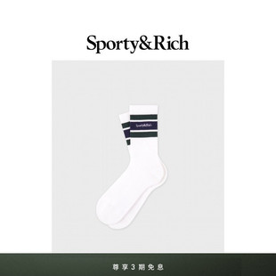 Logo 运动休闲百搭Serif 中筒袜 Tennis系列男女同款 Sporty&Rich