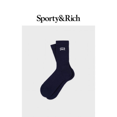Sporty&Rich Off Duty系列男女同款潮酷S&R Ivy 百搭中筒袜