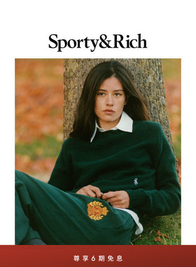 [秋冬新品]Sporty&Rich Central Park系列女士红色羊绒针织毛衣