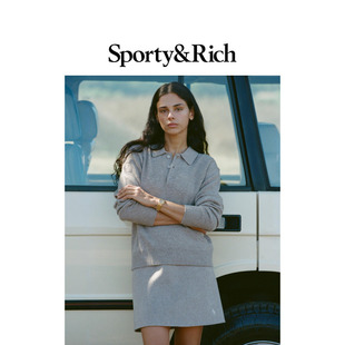 优雅羊绒Polo衫 Outdoor系列女士经典 Sporty&Rich 毛衣 秋冬新品