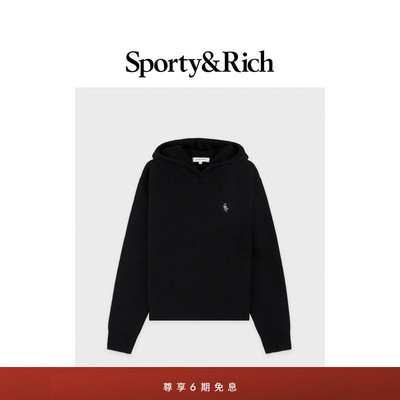 [秋冬新品]Sporty&Rich Hiking系列女士休闲羊绒连帽毛衣卫衣