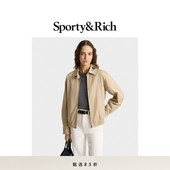 Sporty&Rich 甄选85折 Preppy系列女士刺绣logo拉链翻领夹克外套