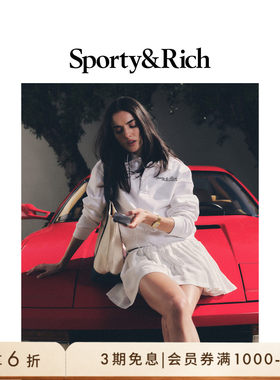 [奢享价]Sporty&Rich 女士老钱网球长袖翻领polo卫衣百褶裙套装
