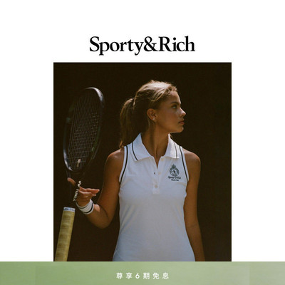 [早春新品]Sporty&Rich Tennis系列女士网球风运动休闲无袖连衣裙