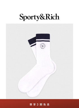 [秋冬新品]Sporty&Rich Central Park系列男女同款SRHWC 中筒袜
