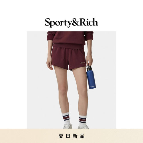 [春夏新品]Sporty&Rich 女士美式复古学院风宽松阔腿休闲短裤