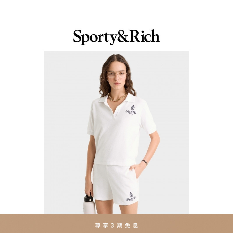 Sporty&Rich Tennis系列女士夏季Vendome休闲百搭简约短裤裤子