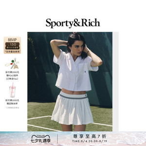 [七折礼遇]Sporty&Rich 女士夏季网球风休闲百褶裙半身裙短裙