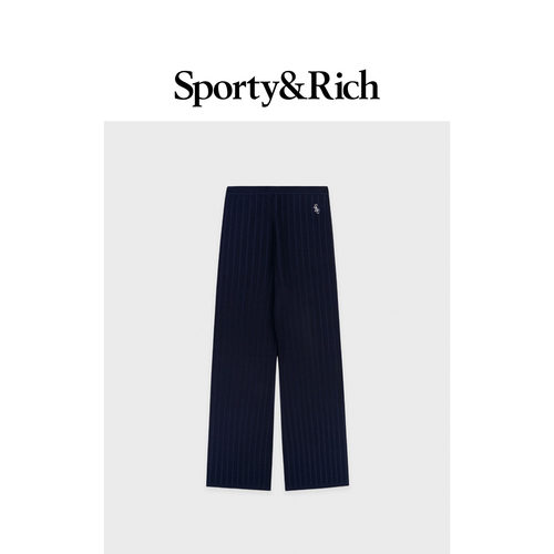 [春夏新品]Sporty&Rich 女士柔软舒适罗纹针织直筒通勤长裤
